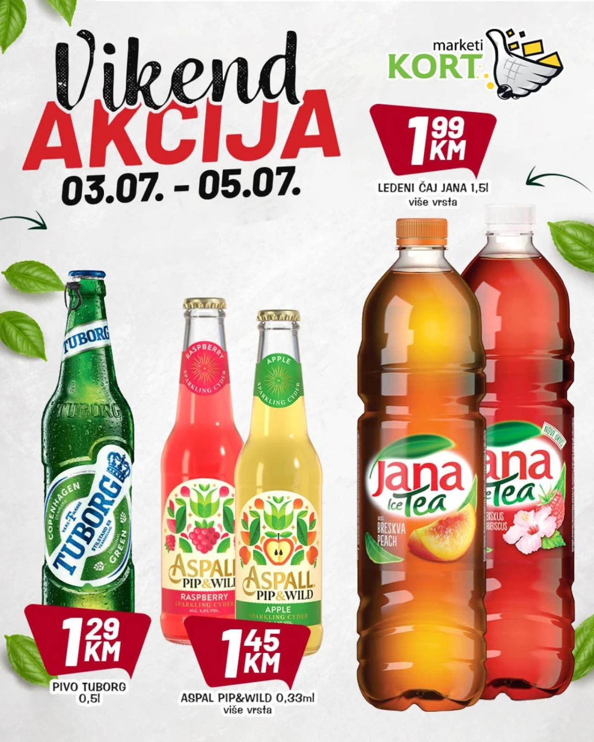 Kort Marketi vikend akcija – bezalkoholna i alkoholna pića na vikend sniženju