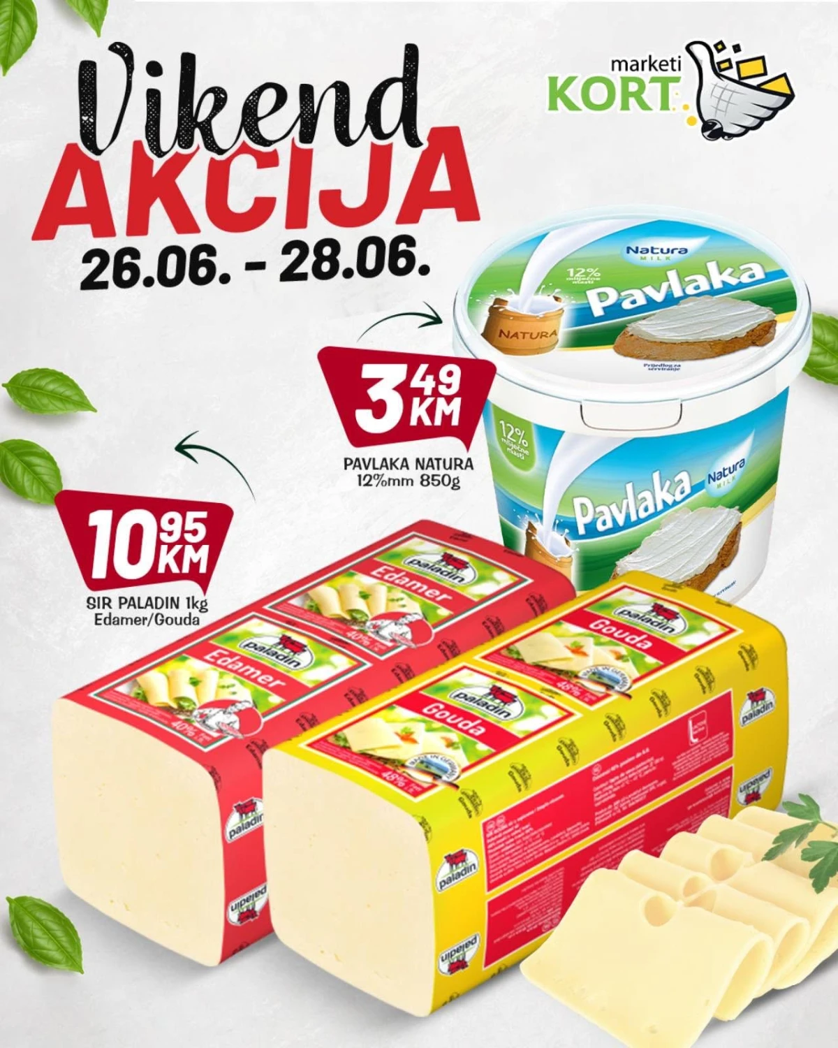 Kort Marketi vikend akcija – Paladin sir Edamer i Gouda te Pavlaka Natura na sniženju
