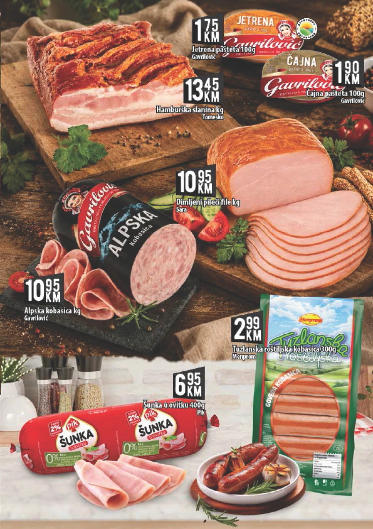Kort akcija – Alpska kobasica, pileći file i paštete po nižim cijenama