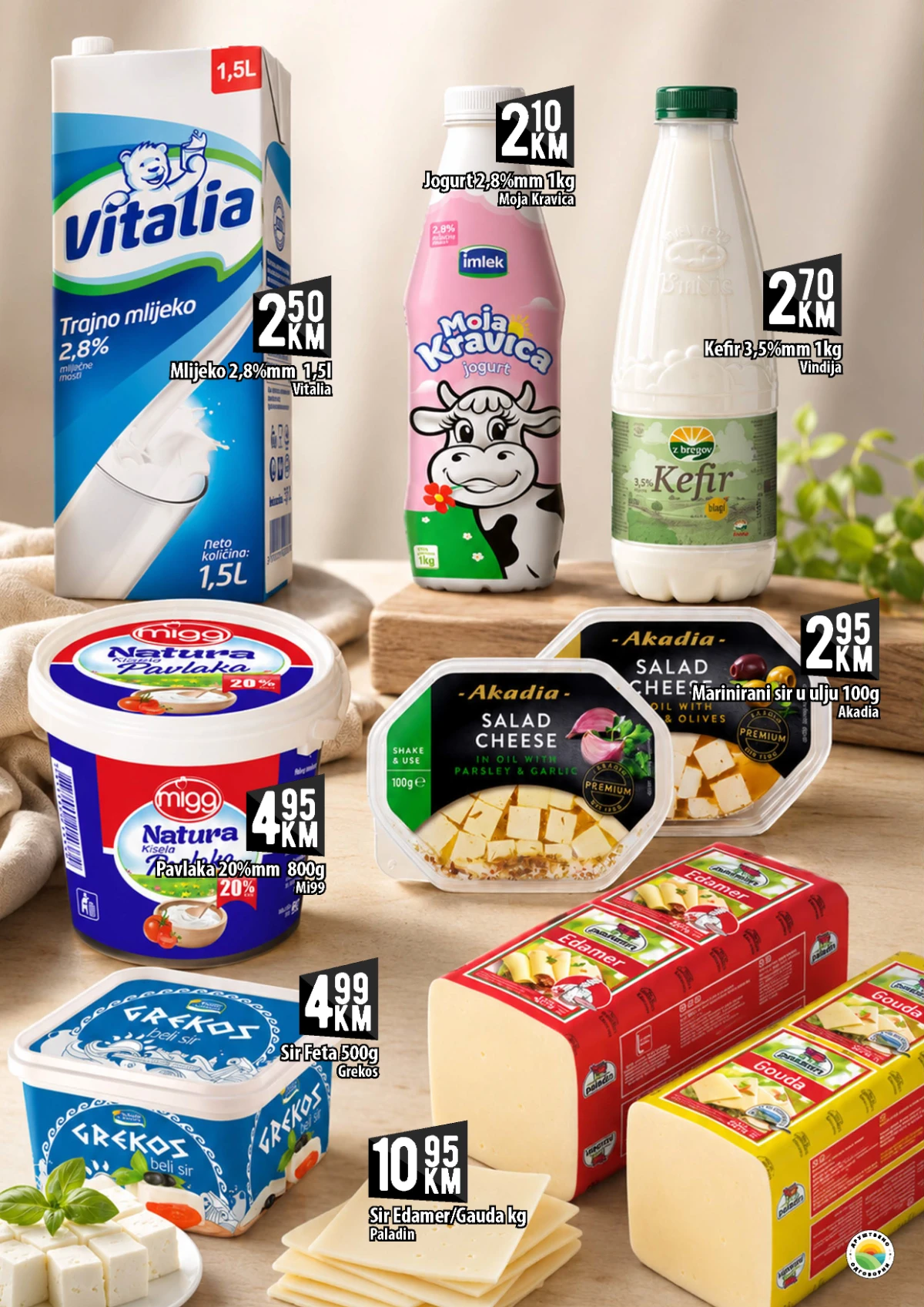 Kort Market katalog strana 4 – mlijeko, jogurt, kefir, sirevi i mliječni proizvodi na akciji
