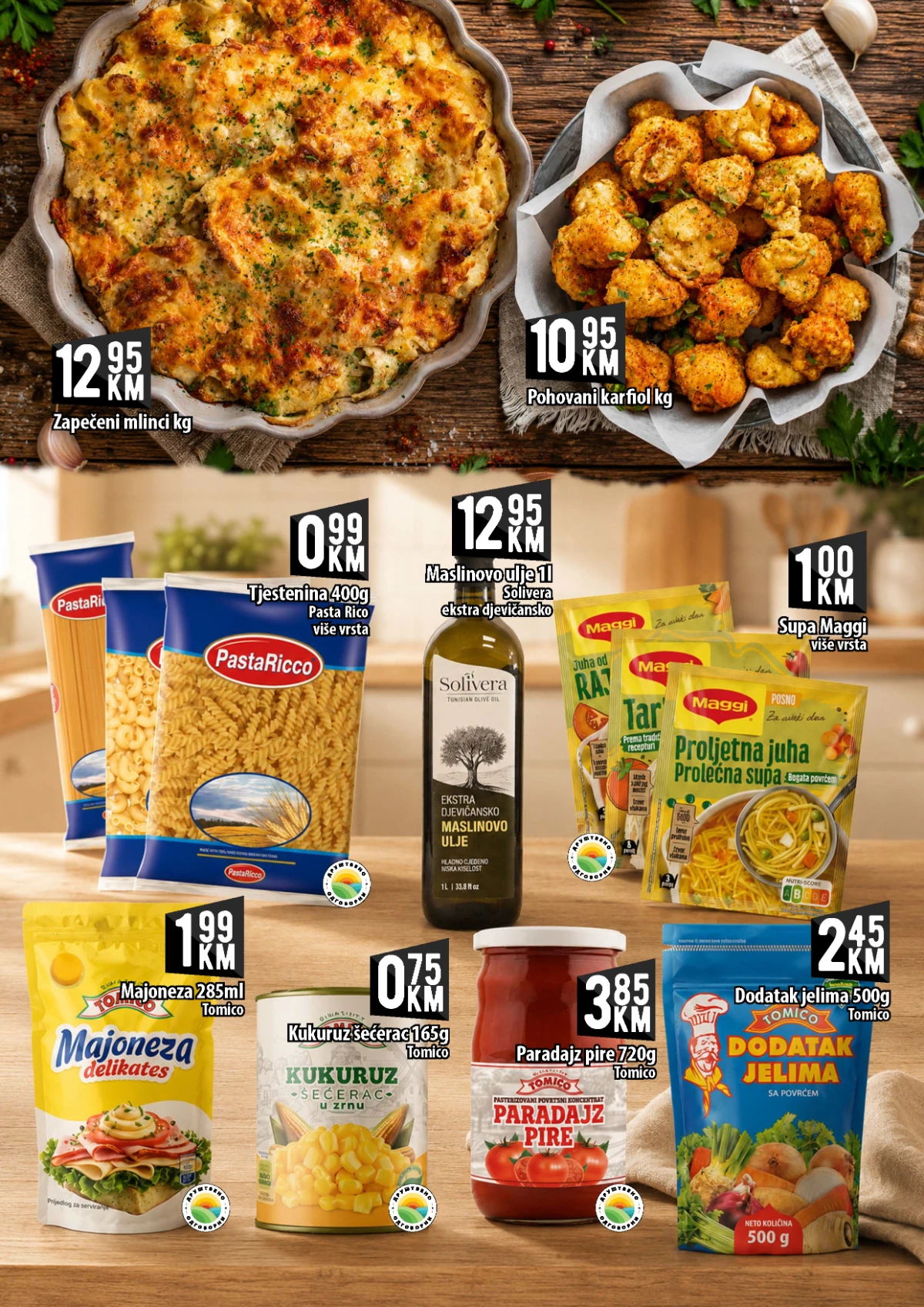 Kort Market katalog strana 6 – tjestenina, maslinovo ulje, majoneza i dodaci jelima