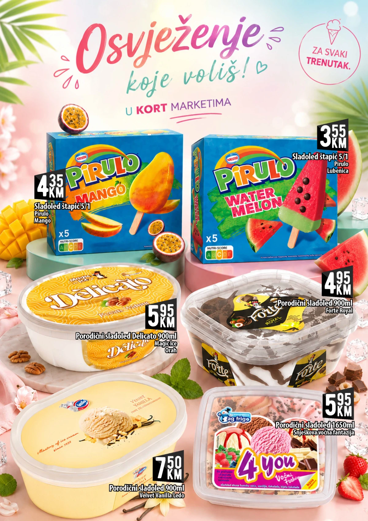 Kort Market katalog strana 10 – porodični sladoledi i ljetno osvježenje na akciji