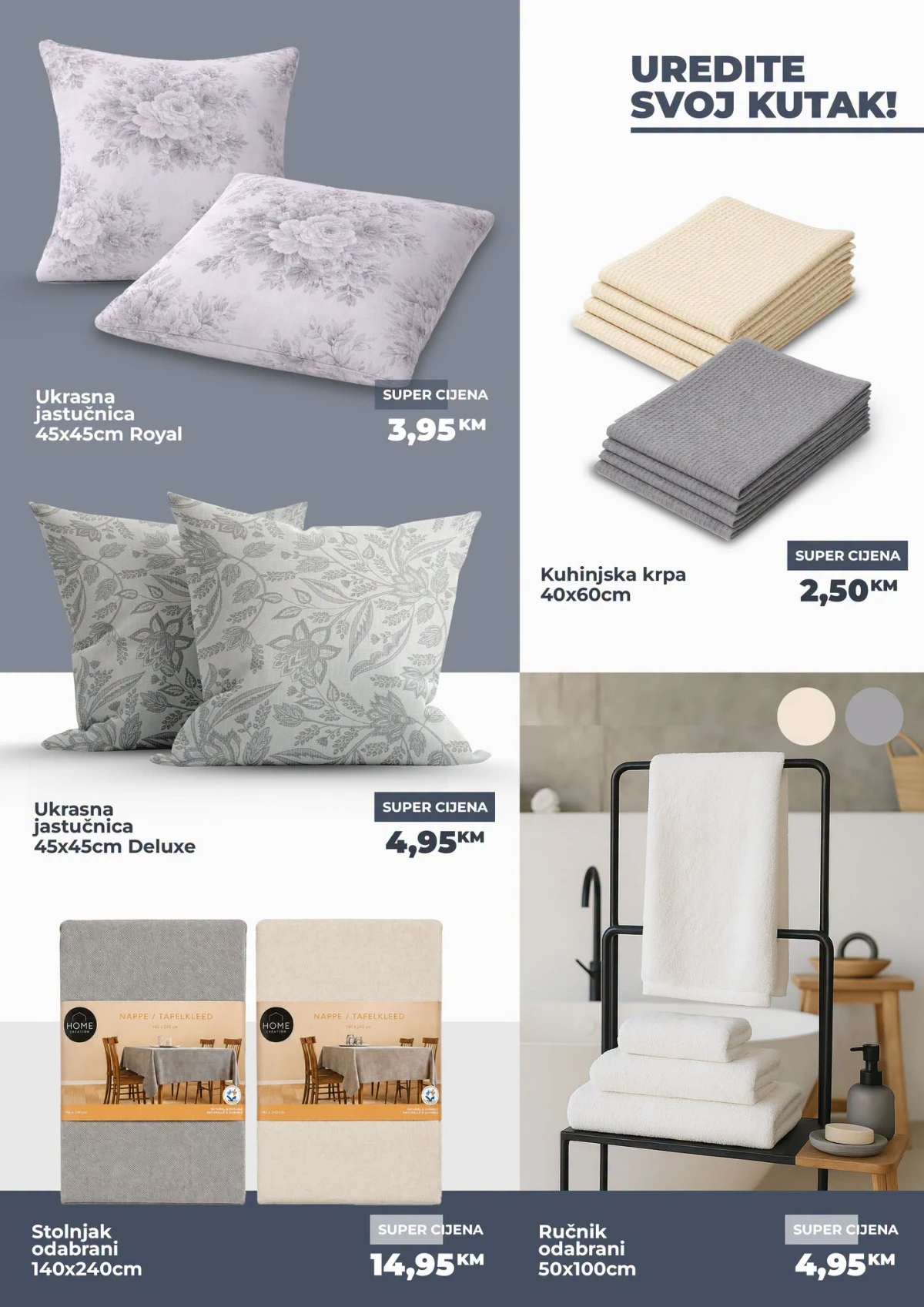 Namex Dom & Stil katalog – ukrasni jastuci, kuhinjske krpe, stolnjaci i ručnici po super cijenama.