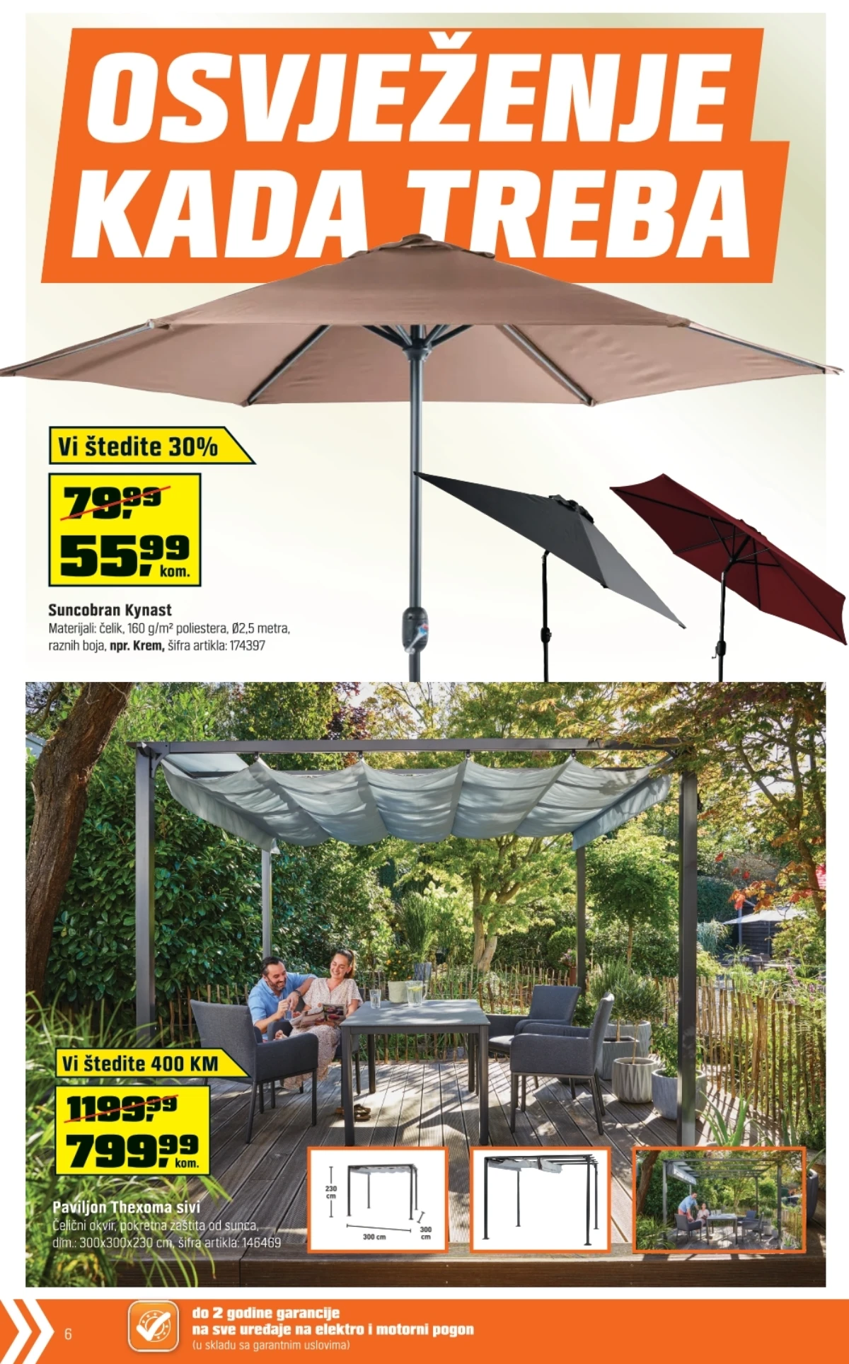 OBI katalog – suncobrani i vrtni paviljoni uz velike uštede