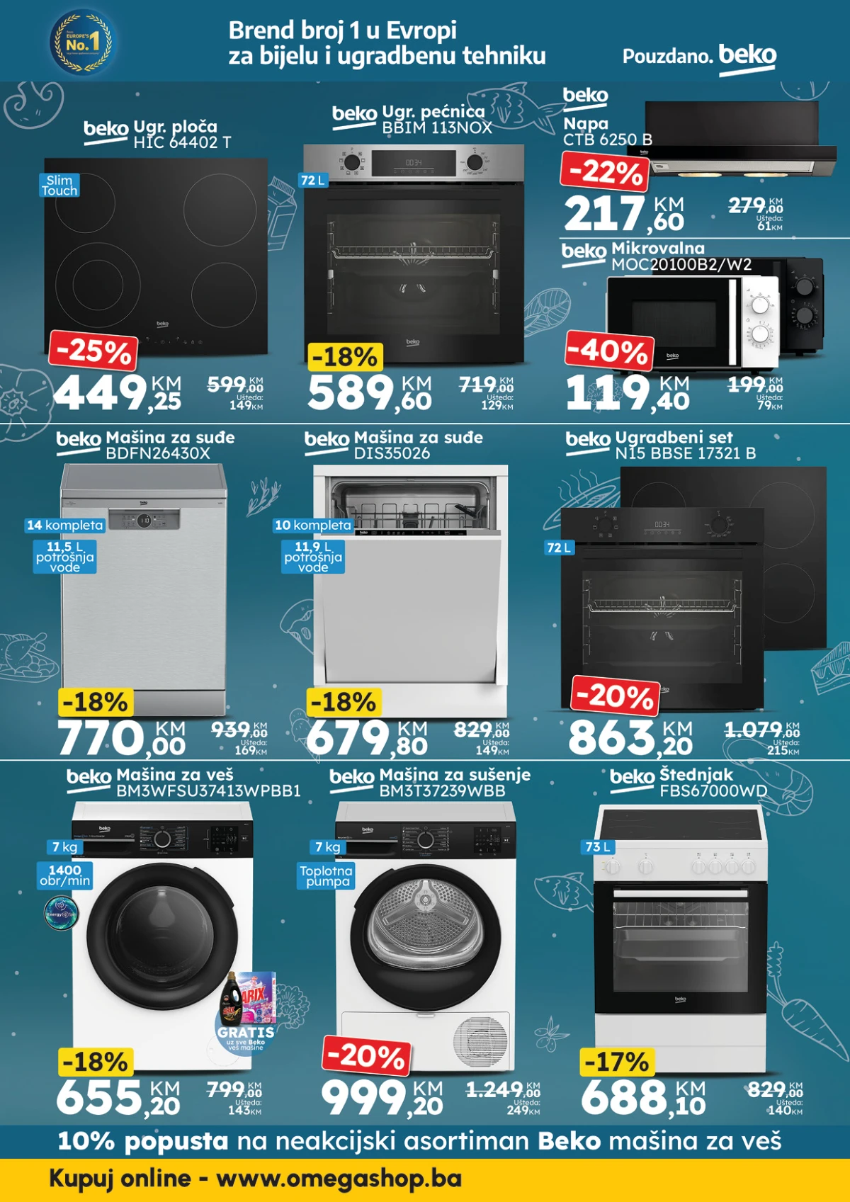 Omega Shop katalog – Beko ugradbena tehnika, štednjaci i kućanski uređaji