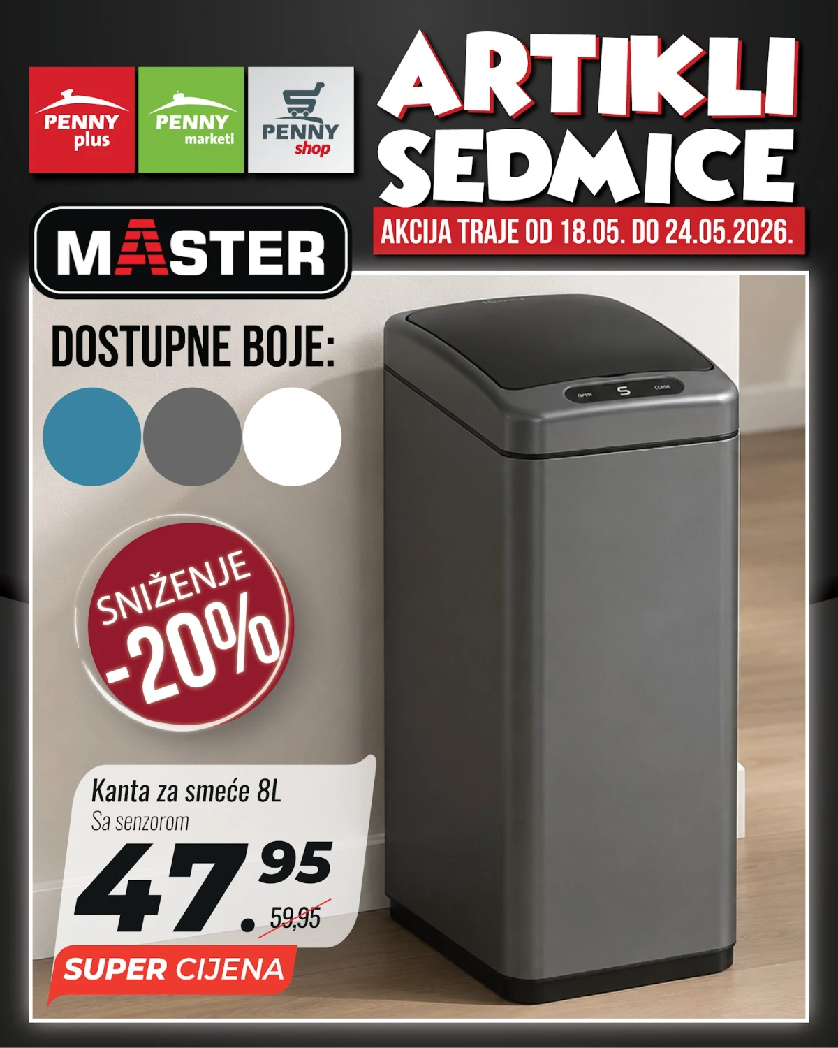 Penny katalog strana 16 – kanta za smeće sa senzorom 9L