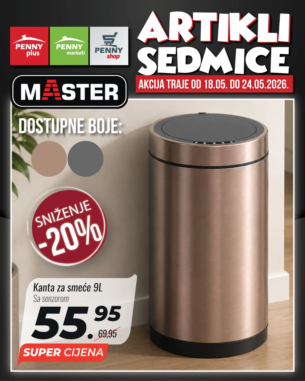 Penny katalog strana 17 – bijela kanta za smeće sa senzorom