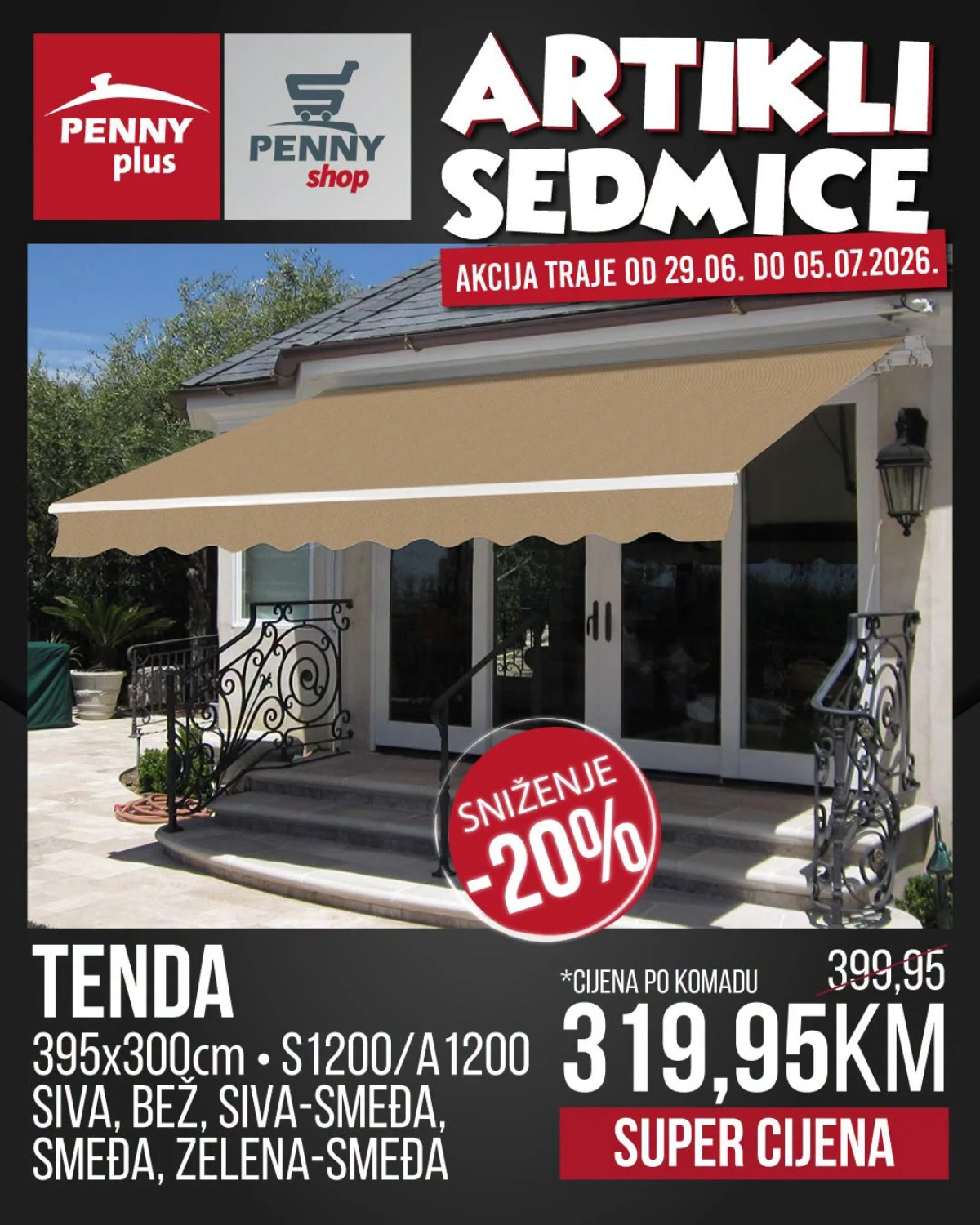 Penny Plus velika tenda 395x300 cm – Artikli sedmice