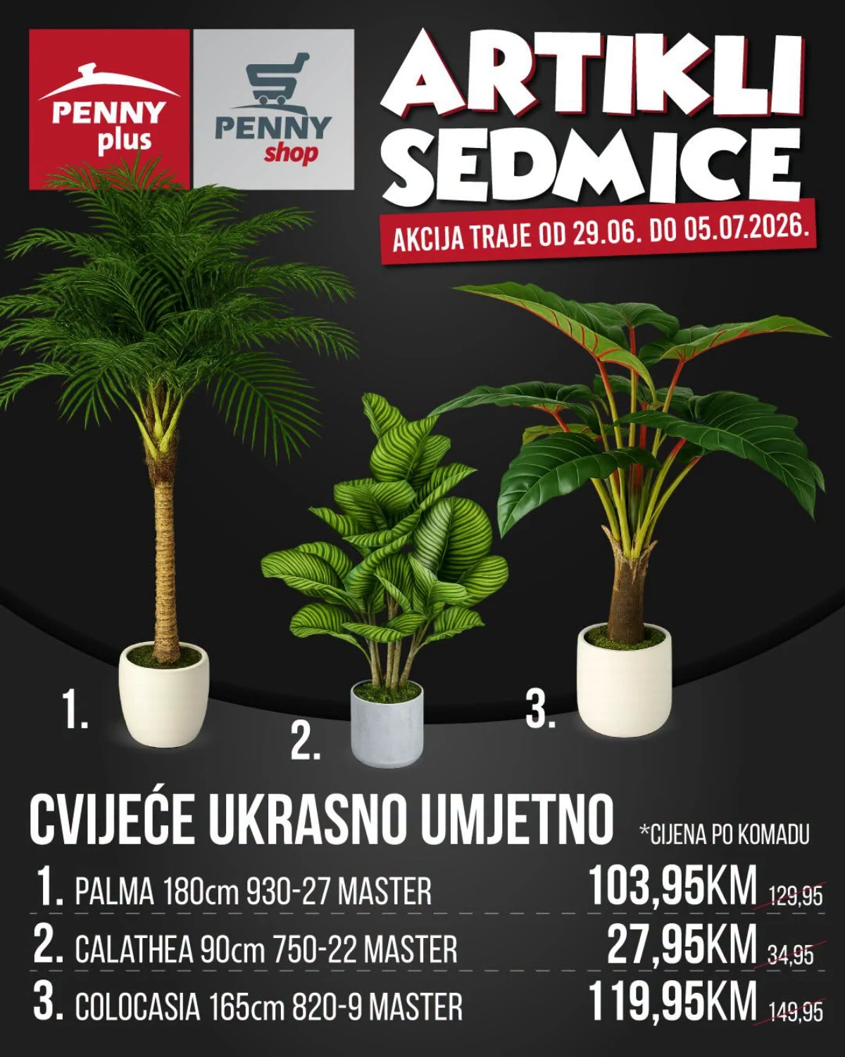 Penny Plus umjetno ukrasno cvijeće na akciji