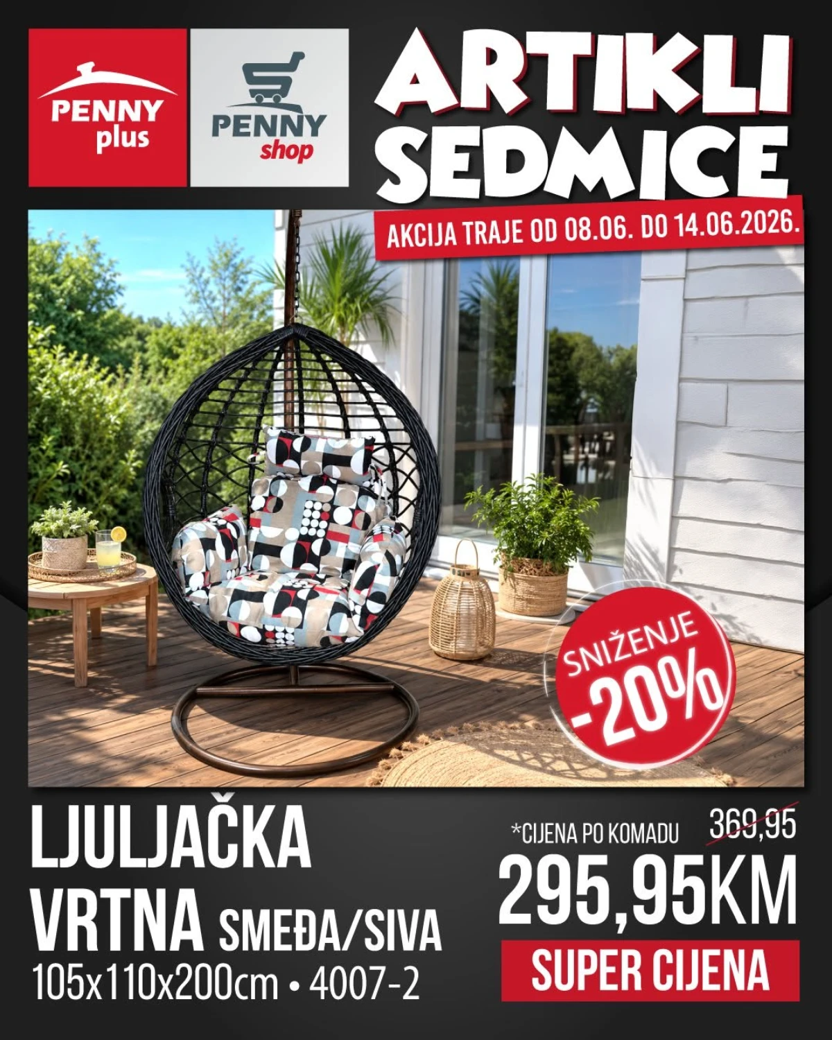 Vrtna ljuljačka siva na akciji u Penny Plus katalogu