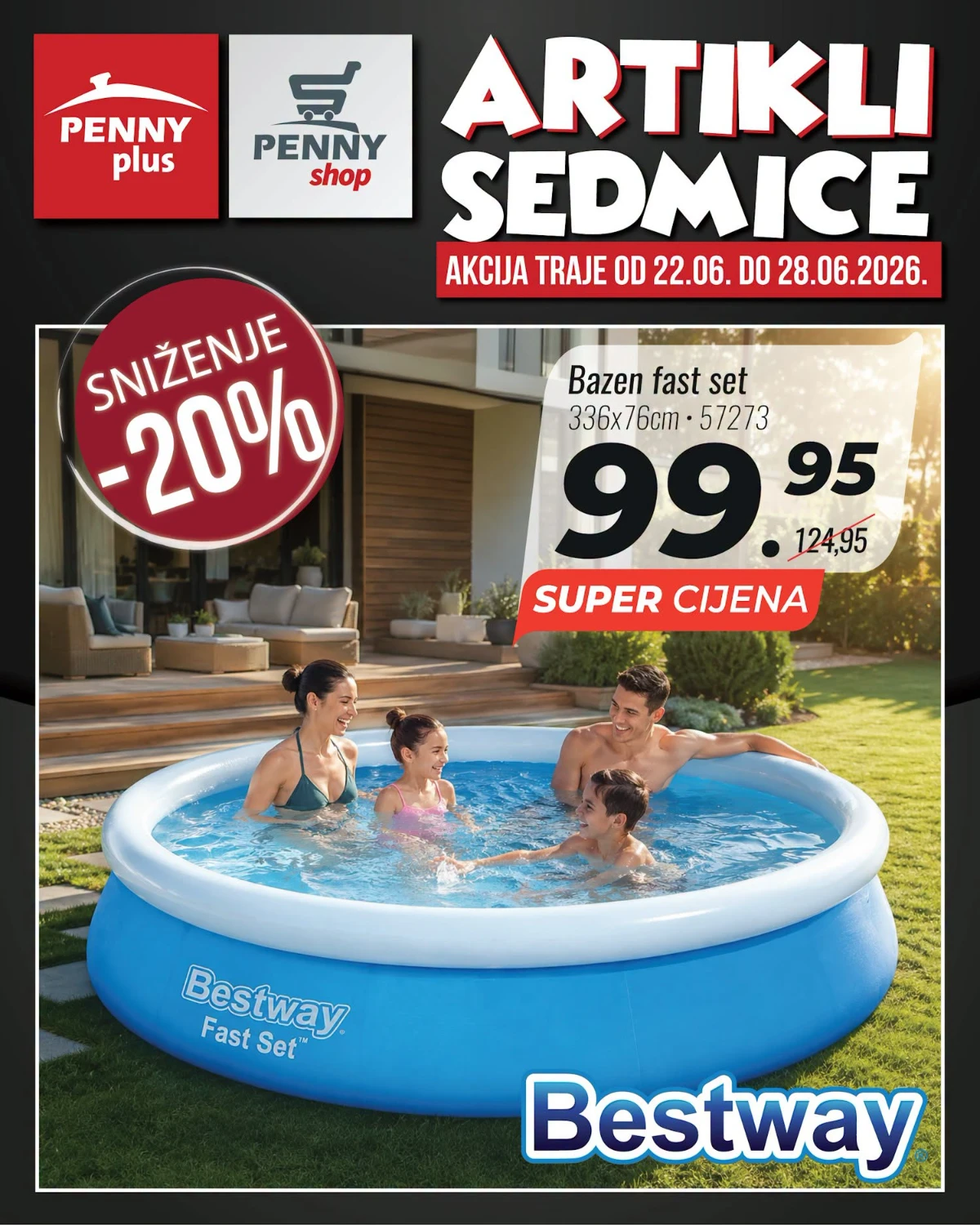 Penny Plus artikli sedmice do 28.06.2026 – bazeni, fontane, alati i proizvodi za dom i vrt na akciji
