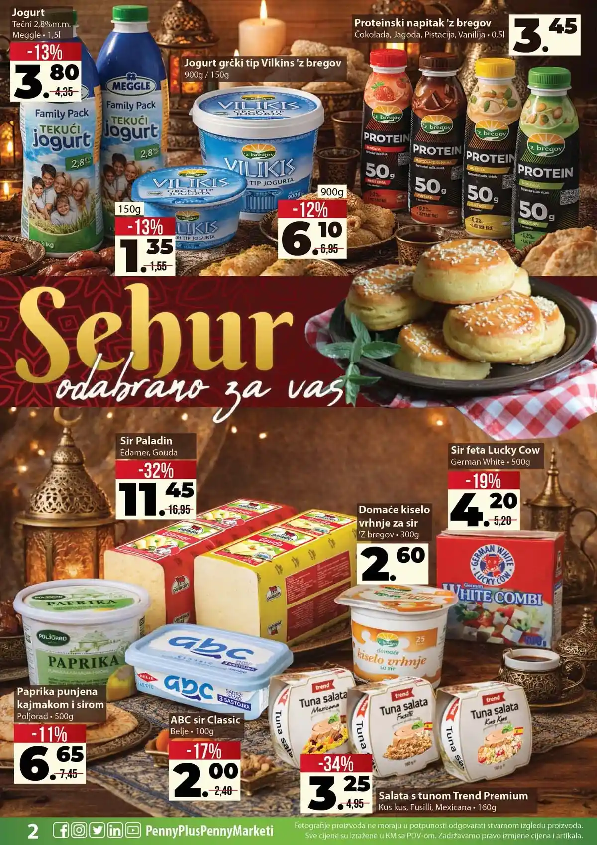 Penny Plus Okusi Ramazana katalog strana 2 – akcijske cijene osnovnih namirnica do 08. marta 2026.