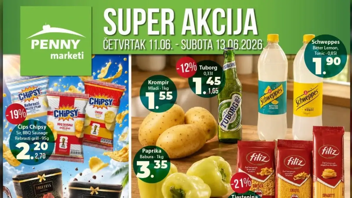 Penny marketi super akcija do 13.06.2026 – pileći file, Tuborg, Carte d'Or sladoled i Schweppes na sniženju