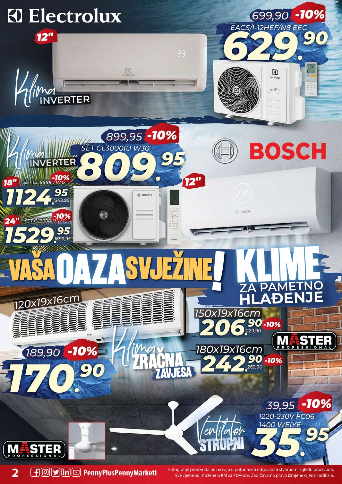 Penny Plus katalog strana 2 – inverter klime, ventilatori i zračne zavjese