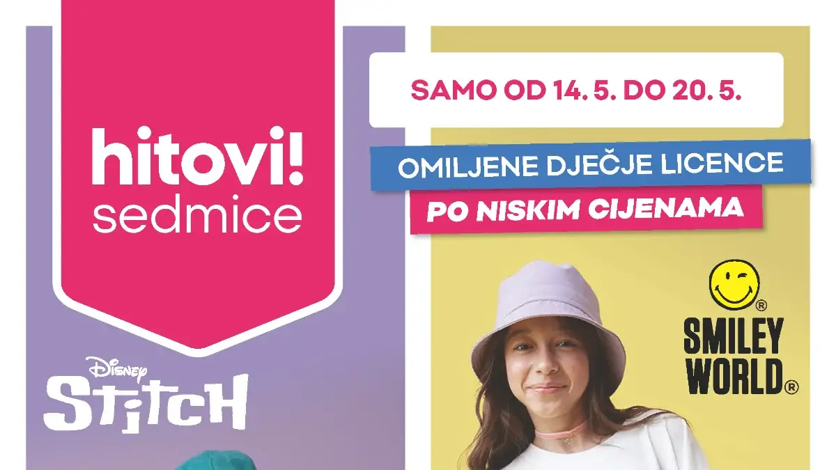 Pepco Hitovi sedmice maj 2026 – Stitch i SmileyWorld kolekcija od 5 KM