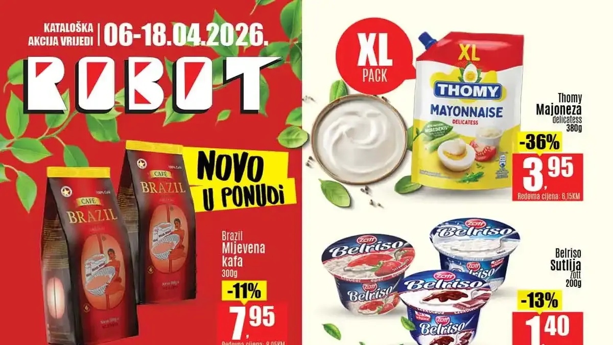 Robot akcija sniženja do 41 posto prehrambeni proizvodi april 2026 katalog