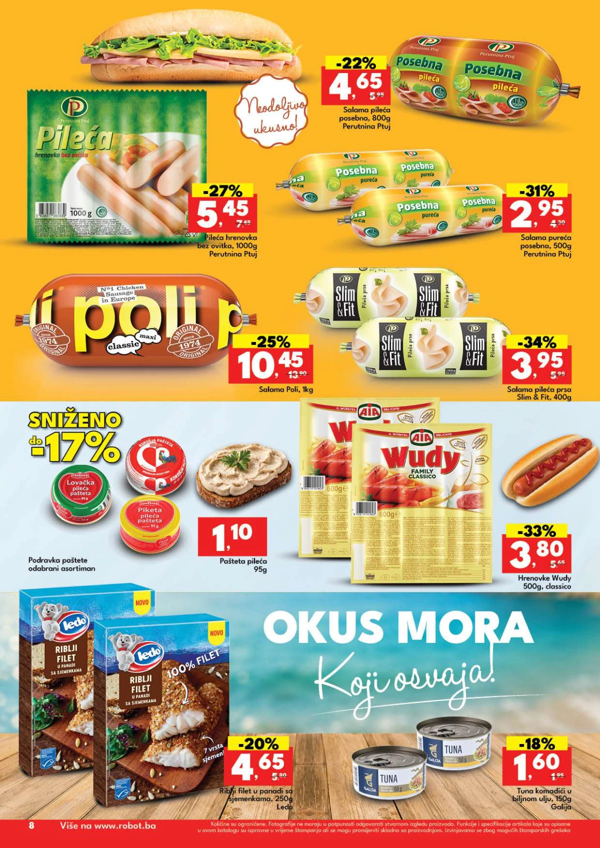 Robot katalog do 01.08.2026. – mesne prerađevine, riblji proizvodi i paštete na akciji
