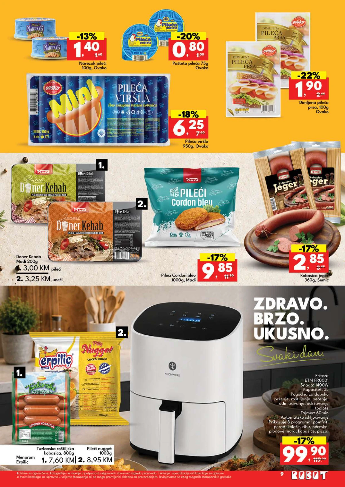 Robot katalog do 01.08.2026. – pileći proizvodi, kobasice, cordon bleu i friteza na akciji