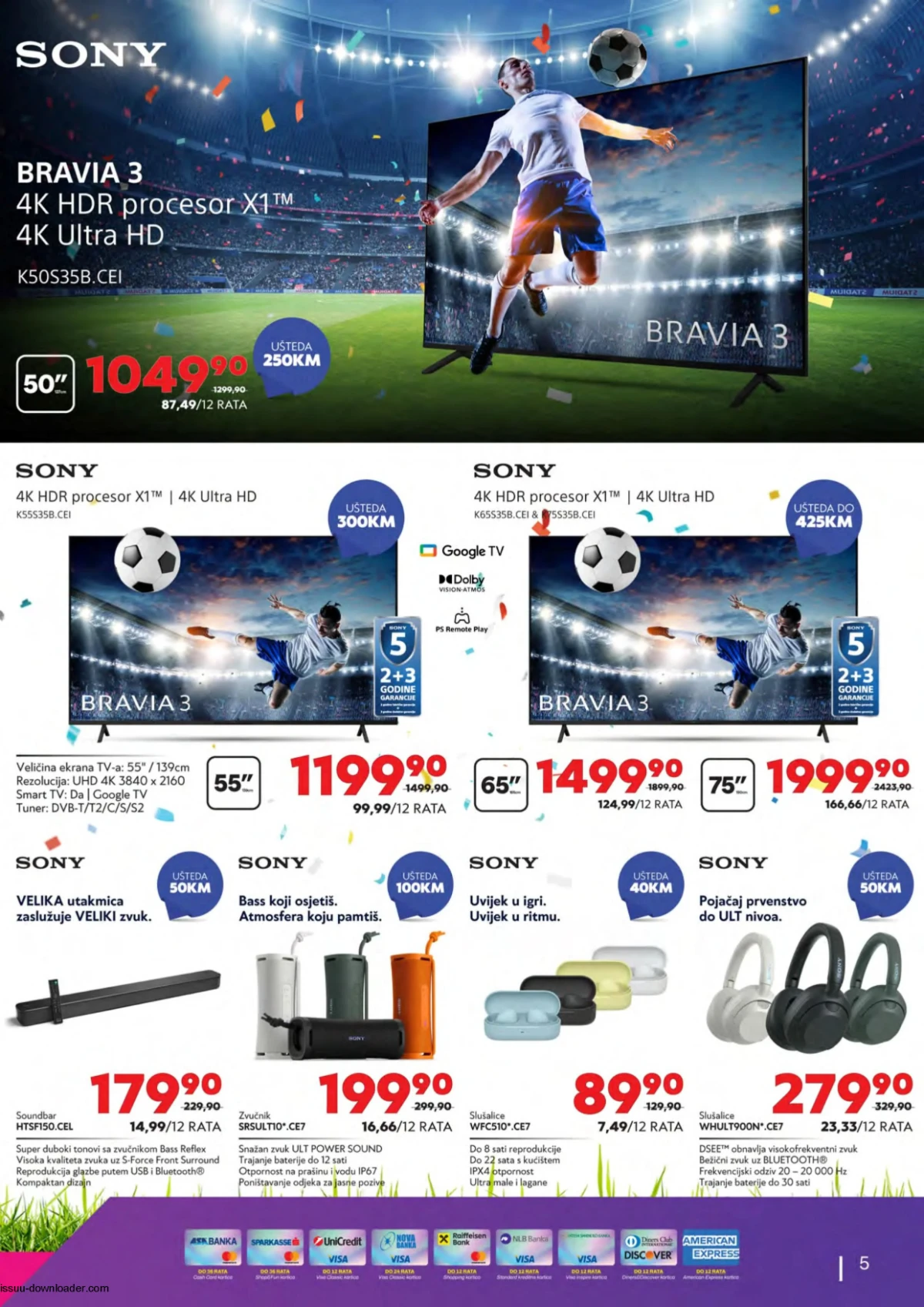 Sony televizori i audio oprema na akciji u Tehnomag katalogu