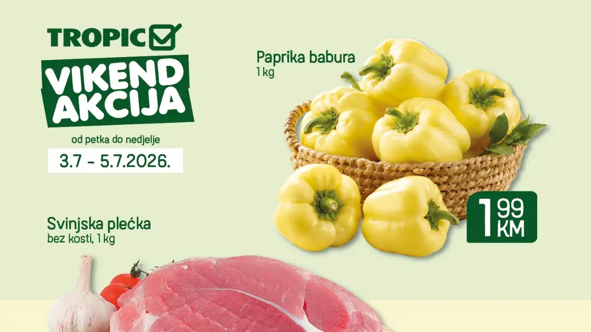 Tropic vikend akcija od 03. do 05.07.2026 – vikend popusti i uštede na velikom izboru proizvoda