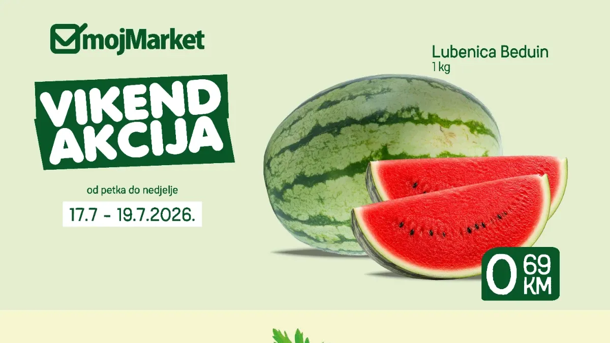 Moj Market vikend akcija od 17. do 19.07.2026. – vikend ponude na prehranu, piće i svježe proizvode