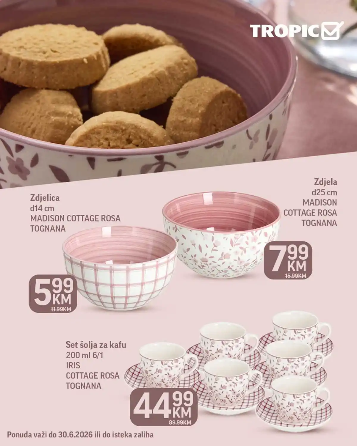 Tognana Cottage Rosa kolekcija Tropic katalog sniženje do 50%