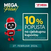 Mega Diskont akcija 10% popusta na cijelu kupovinu 27. februara 2026