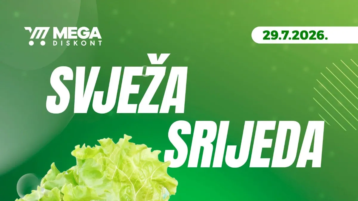Mega Diskont Svježa srijeda – 20% popusta na svježe povrće samo 29.07.2026.