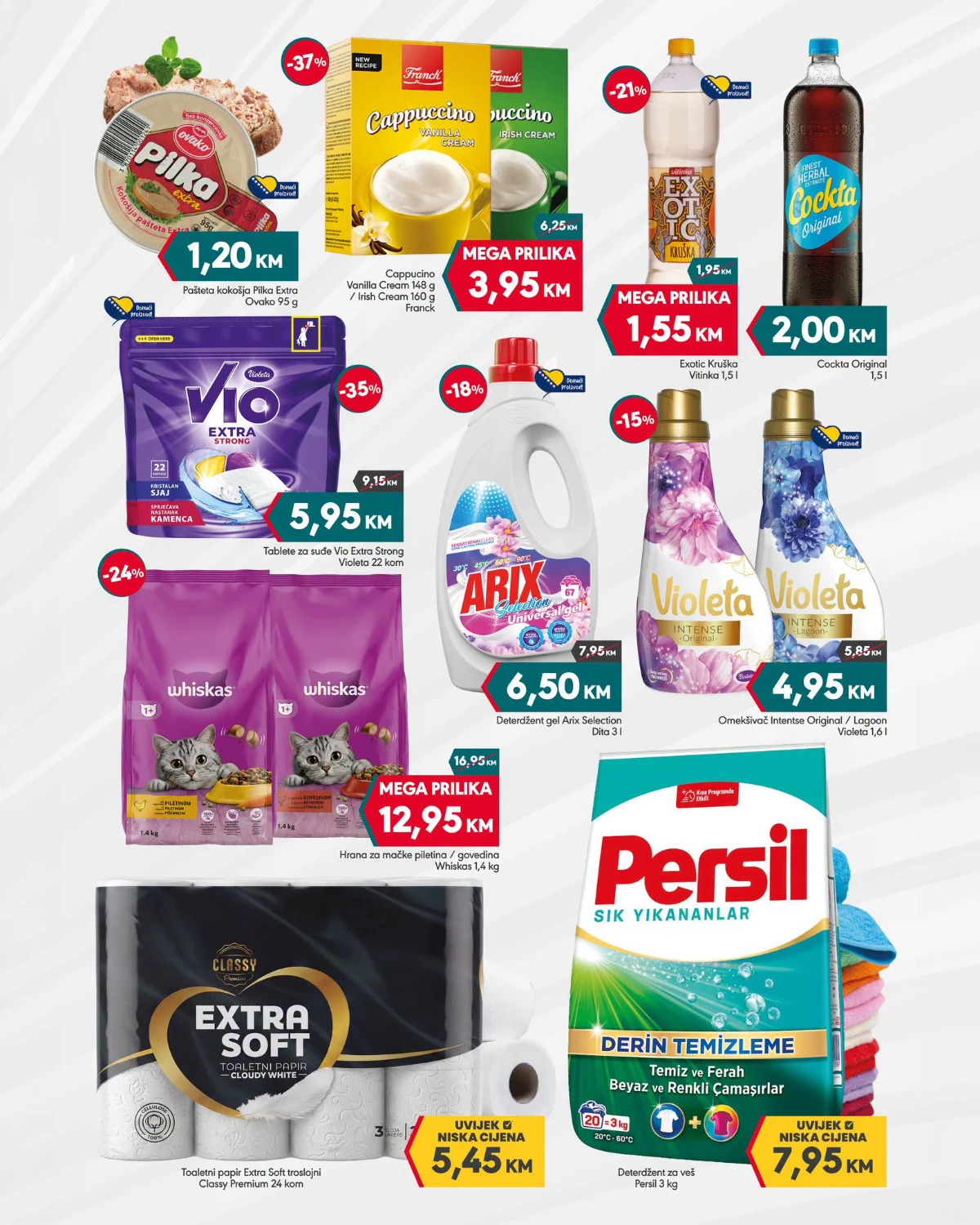 Mega Diskont Yimor vikend akcija – prehrambeni proizvodi, pića, sredstva za domaćinstvo i kućna hemija na sniženju